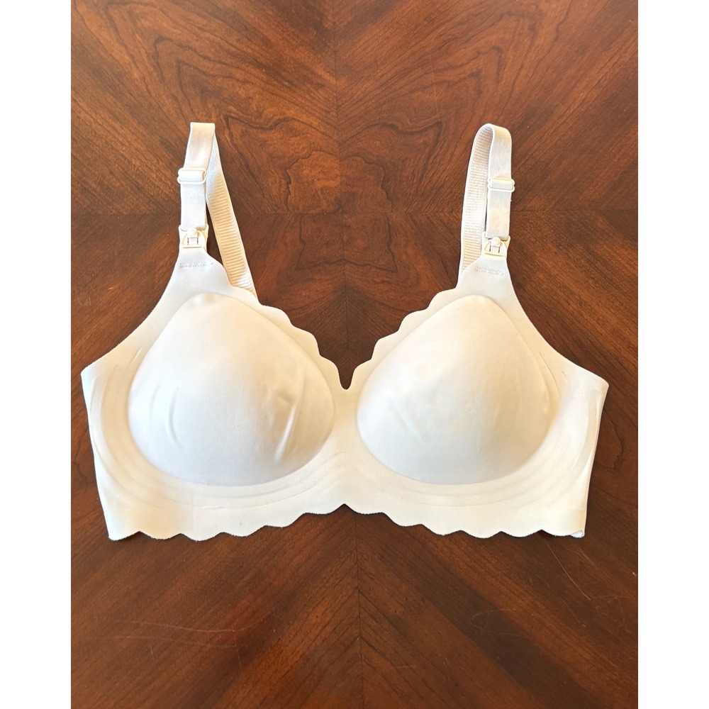 Momcozy Nursing Bra Seamless Wireless Scalloped Medium Jelly Strip Maternity